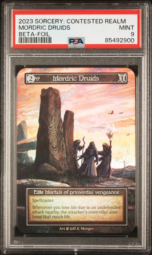 PSA 9 - Mordric Druids (Elite Foil) Beta - Sorcery