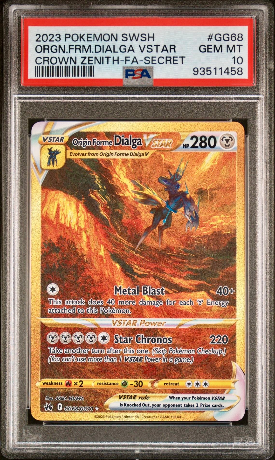 PSA 10 - Origin Forme Dialga VSTAR GG68/GG70 SWSH Crown Zenith - Pokemon