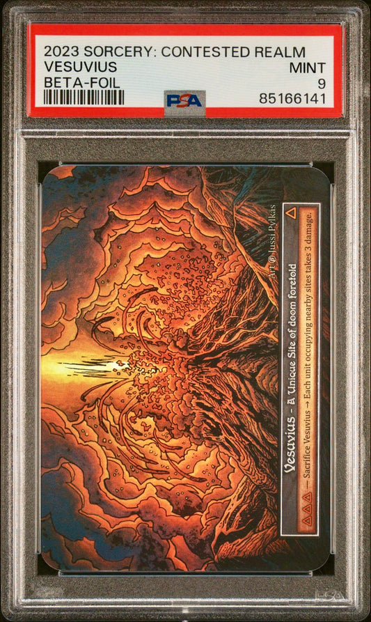 PSA 9 - Vesuvius (Unique Foil) Beta - Sorcery