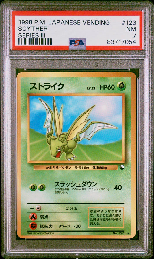 PSA 7 - Scyther #123 Japanese Vending Series 3 - Pokemon