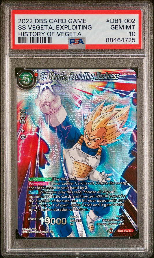 PSA 10 - SS Vegeta, Exploiting Weakness DB1-002 History Vegeta - DBS