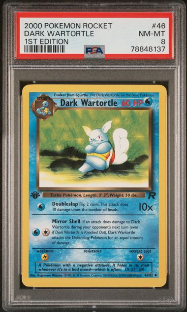 PSA 8 - Dark Wartortle 46/82 Rocket - 1st Edition - Pokemon