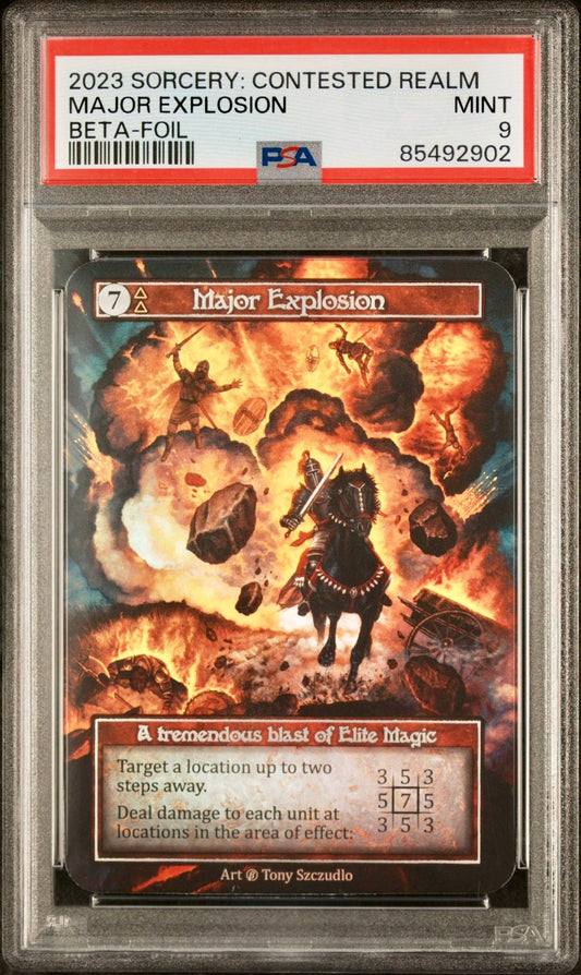 PSA 9 - Major Explosion (Elite Foil) Beta - Sorcery