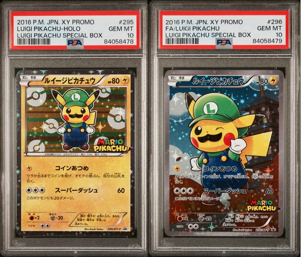 PSA 10 - Luigi Pikachu 295 296/XY-P SEQUENTIAL Japanese Promo - Pokemon