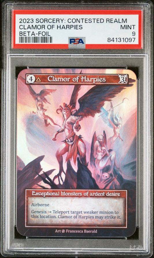 PSA 9 - Clamor of Harpies (Exceptional Foil) Beta - Sorcery