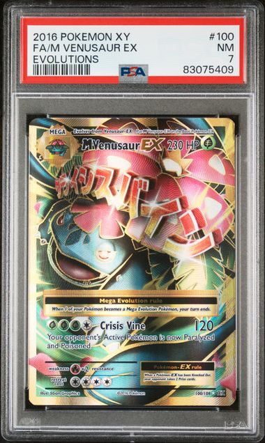 PSA 7 - M Venusaur EX 100/108 XY Evolutions - Pokemon