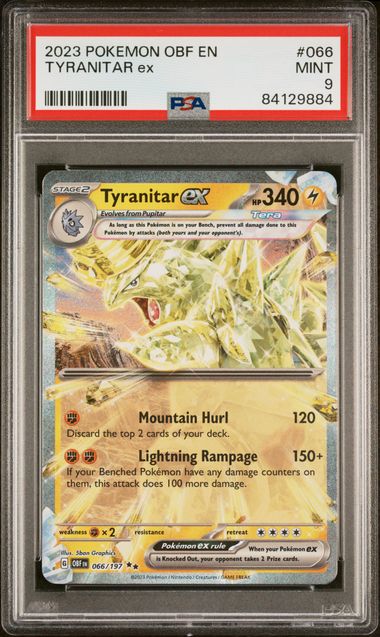 PSA 9 - Tyranitar ex 066/197 SV Obsidian Flames - Pokemon