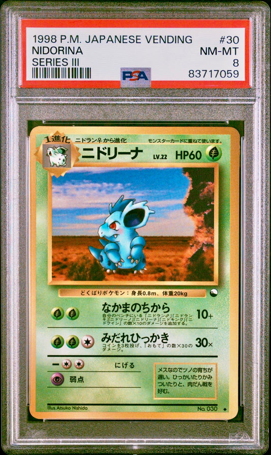 PSA 8 - Nidorina #30 Japanese Vending Series 3 - Pokemon