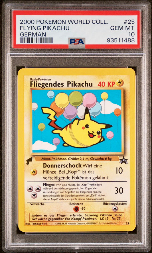 PSA 10 - Flying Pikachu 25 German 2000 World Collection - Pokemon