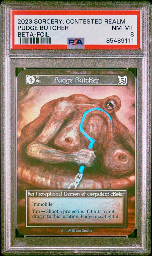 PSA 8 - Pudge Butcher (Exceptional Foil) Beta - Sorcery