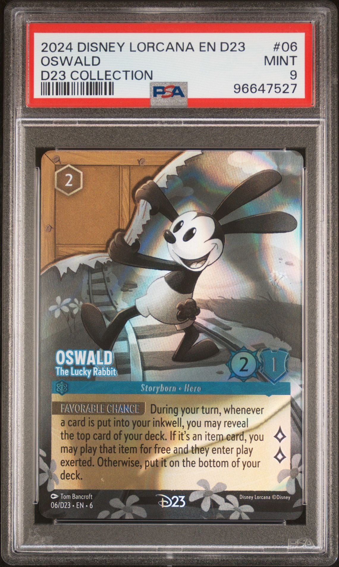 PSA 9 - Oswald 06/D23 Collection Promo - Disney Lorcana