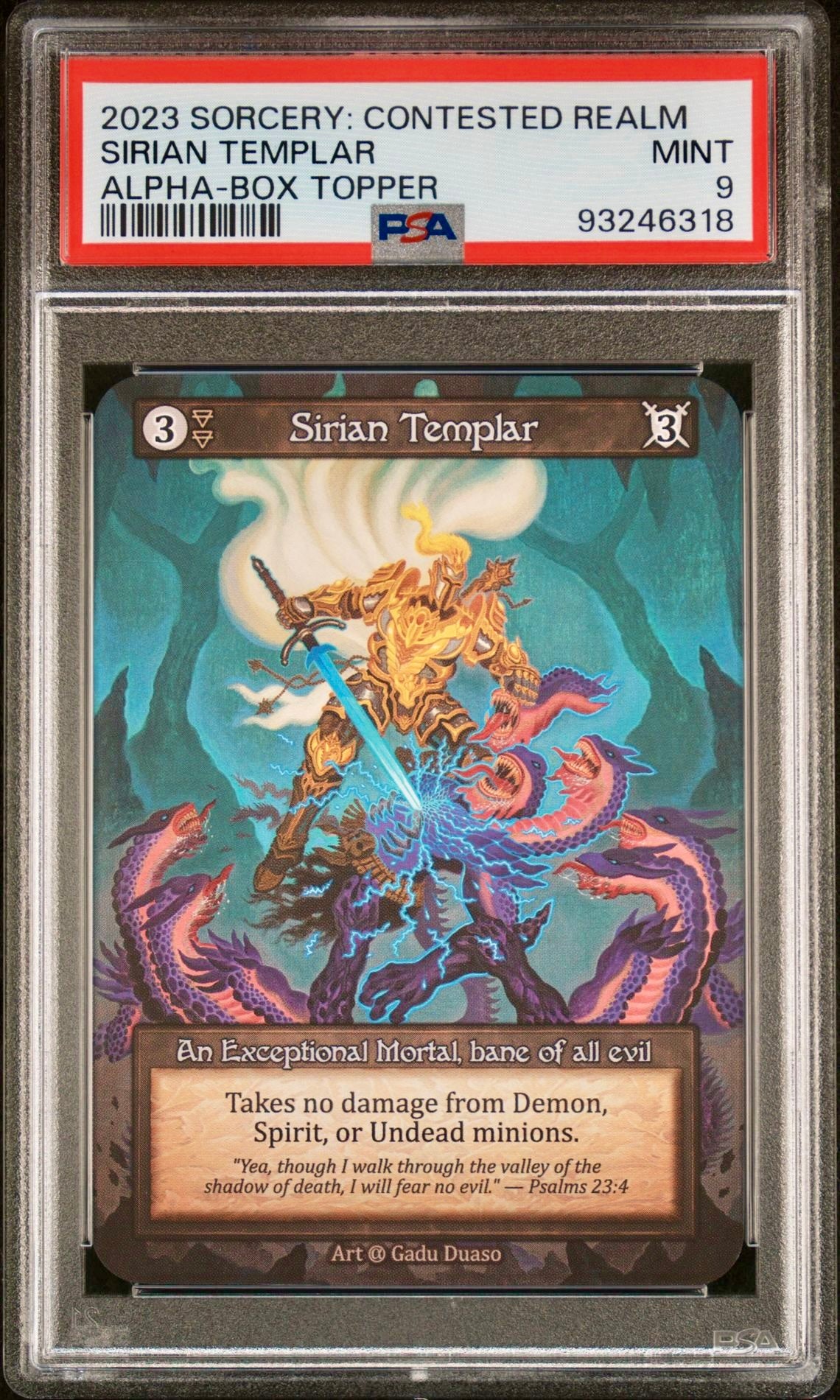 PSA 9 - Sirian Templar (Exceptional) Alpha Box Topper - Sorcery