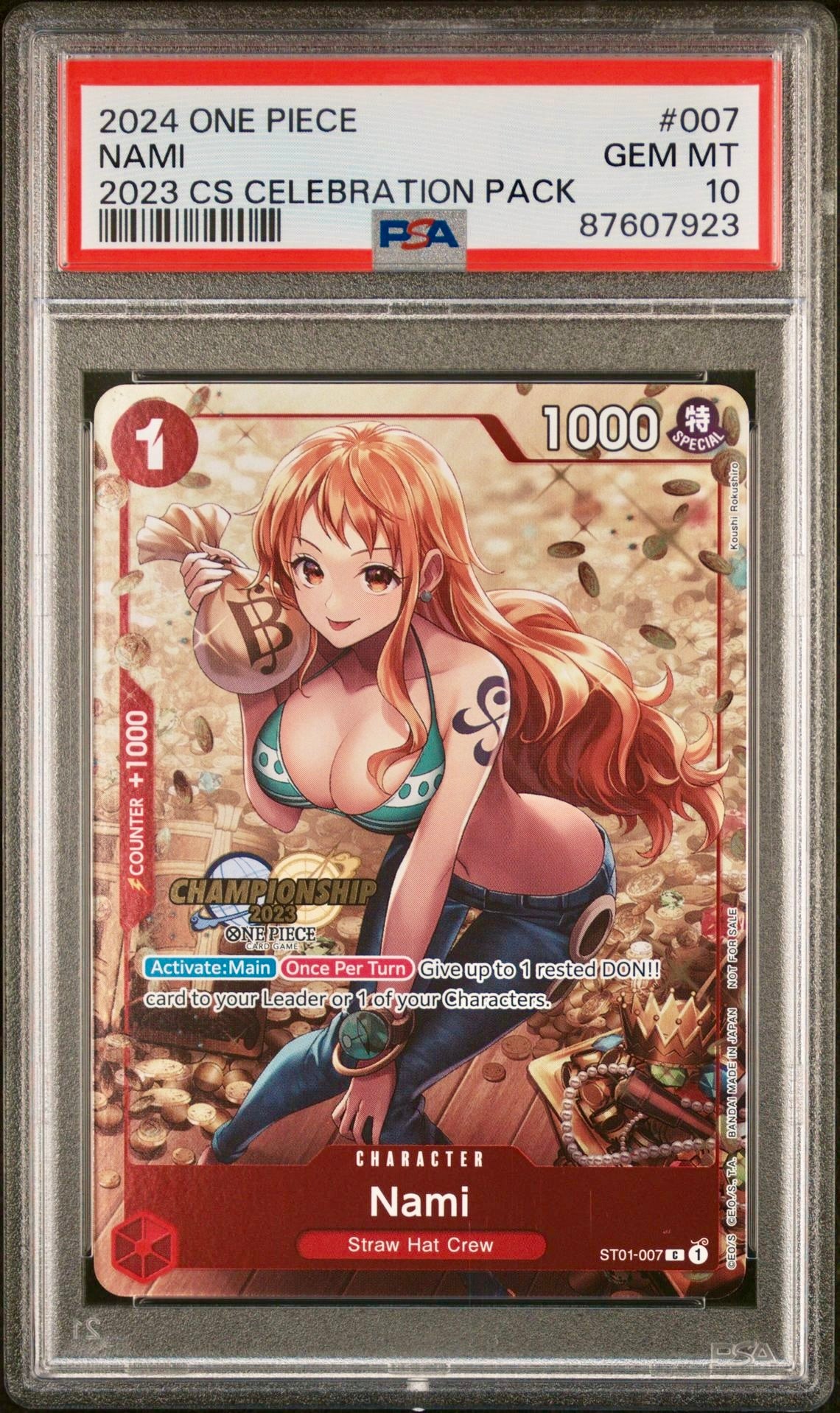 PSA 10 - Nami ST01-007 2023 Championship Pack - One Piece