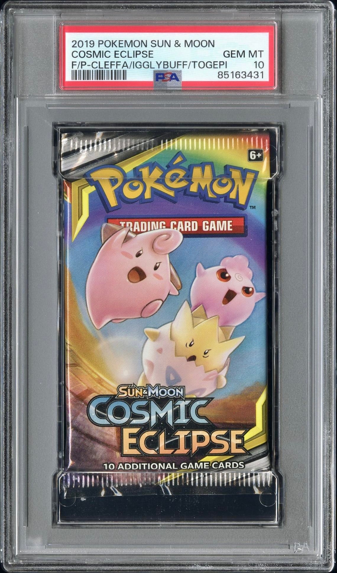 PSA 10 - Cleffa Igybuff Togepi SM Cosmic Eclipse Foil Pack - Pokemon