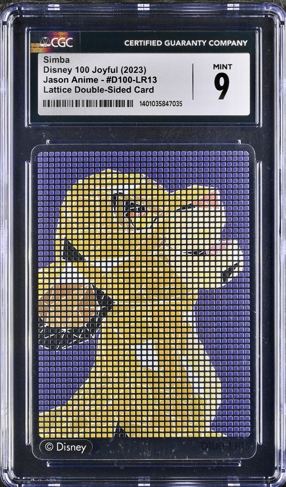 CGC 9 - Simba Lattice Double-Sided LR13 Card Fun Joyful Disney 100