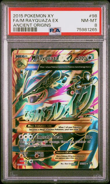 PSA 8 - M Rayquaza EX 98/98 XY Ancient Origins - Pokemon