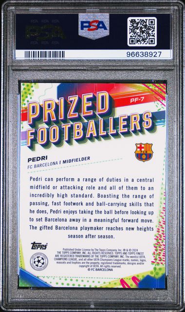 PSA 8 - Pedri 2023-24 PF7 Topps Prized Footballer - Football