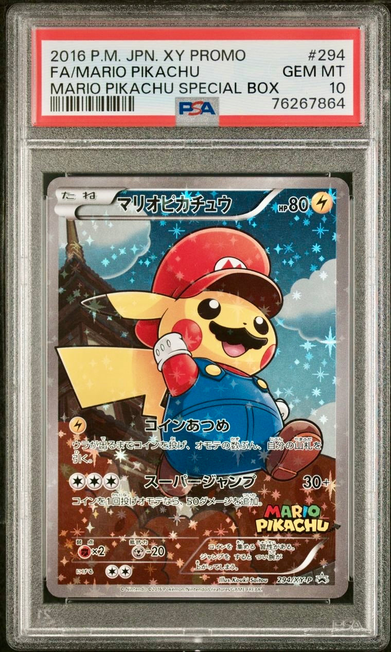 PSA 10 - Mario Pikachu 294/XY-P Japanese Promo Special Box - Pokemon