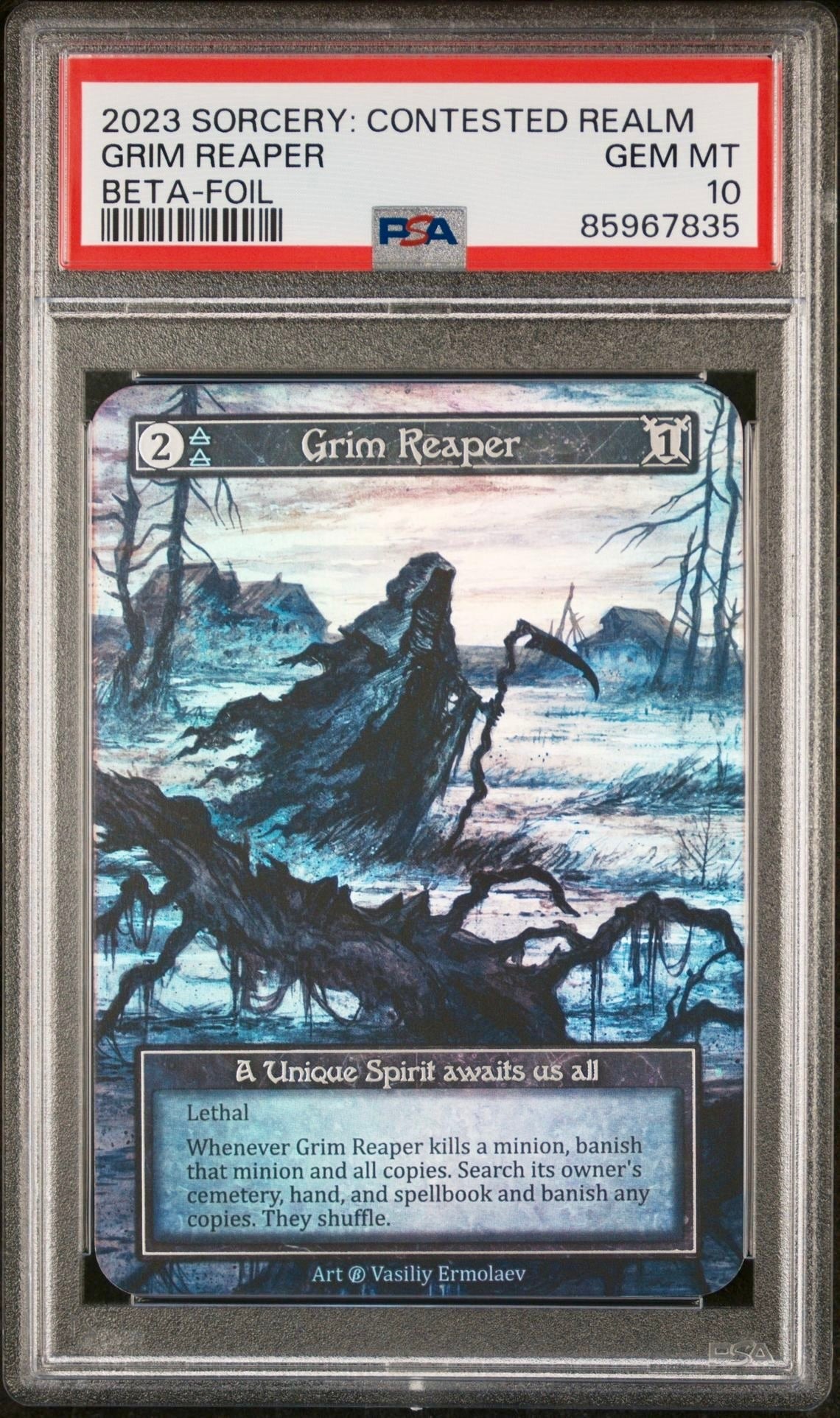 PSA 10 - Grim Reaper (Unique Foil) Beta - Sorcery