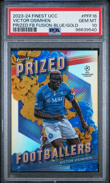 PSA 10 - Victor Osimhen 2023-24 PFF16 Topps Prized Footballer Fusion Blue/Gold - Football