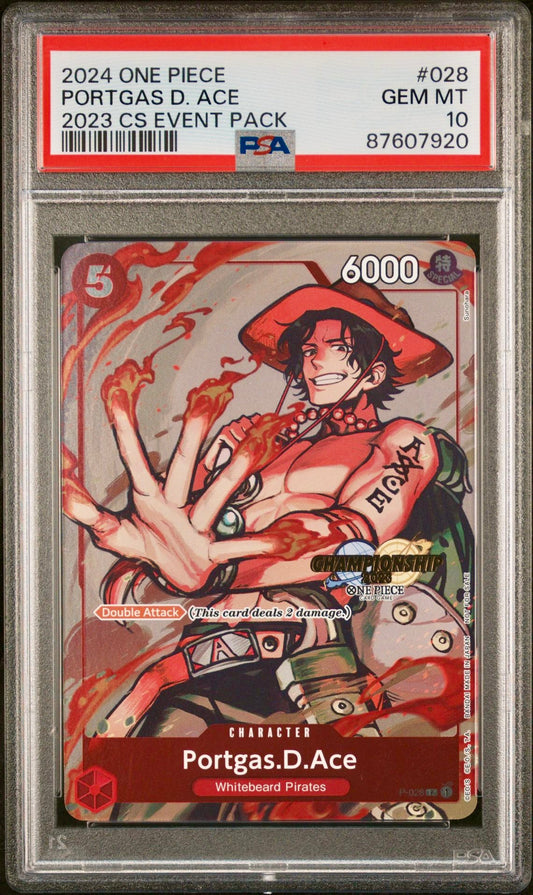 PSA 10 - Portgas D. Ace P-028 2023 Championship Pack - One Piece