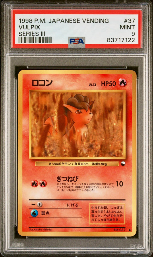 PSA 9 - Vulpix #77 Japanese Vending Series 3 - Pokemon