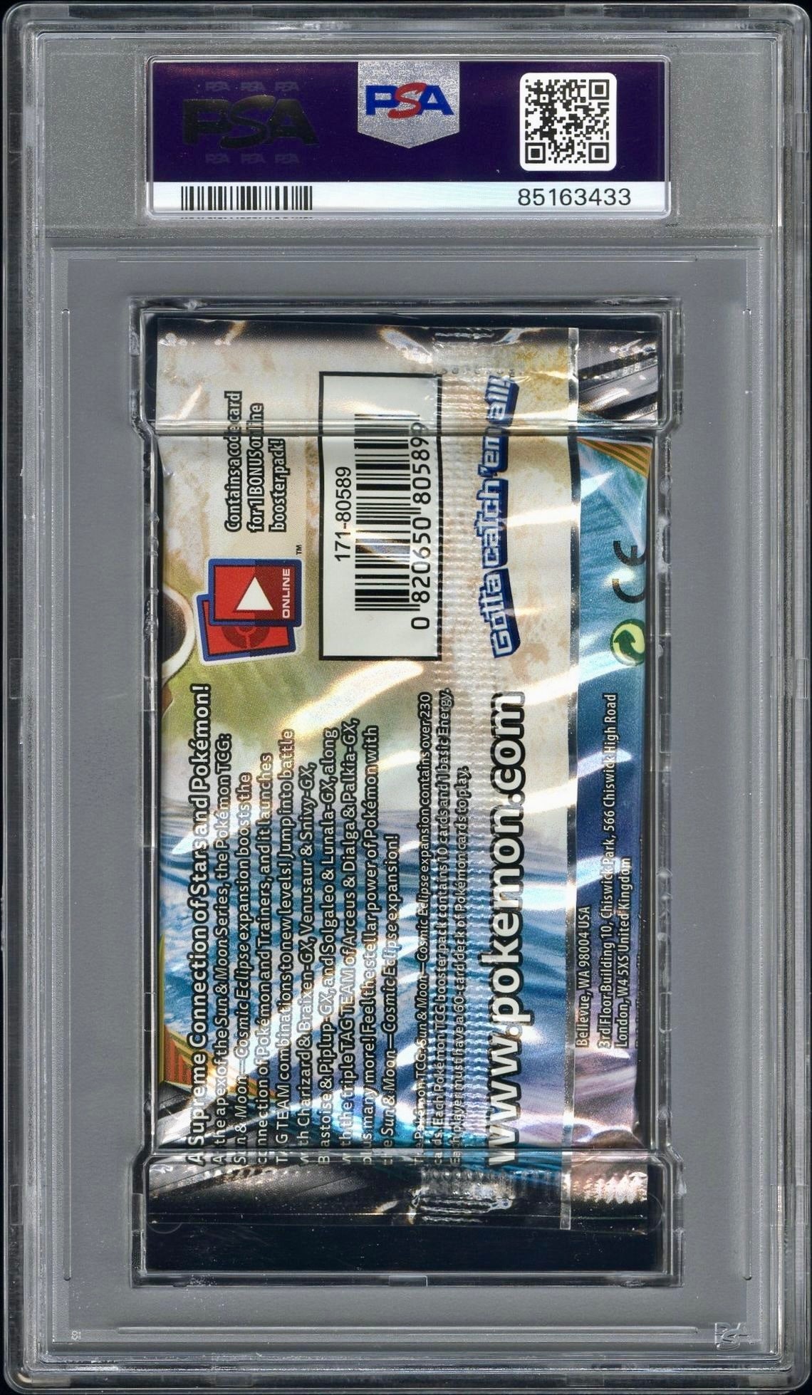 PSA 9 - Blastoise Piplup SM Cosmic Eclipse Foil Pack - Pokemon