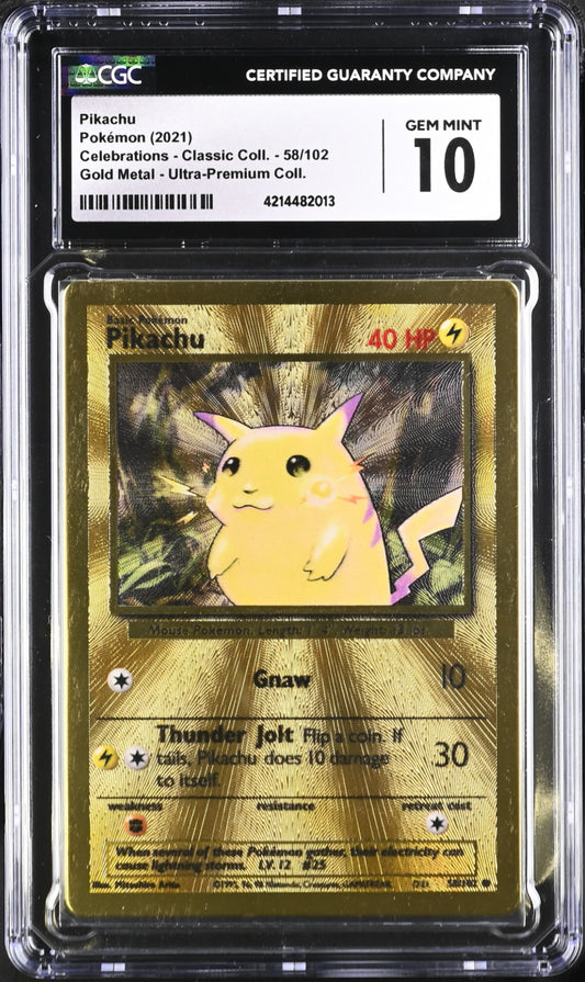 CGC 10 - Metal Pikachu 52/102 SWSH Celebrations Ultra Premium Collection - Pokemon