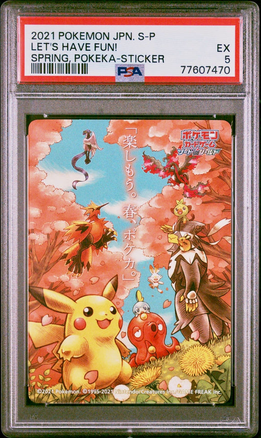 PSA 5 - Let’s Have Fun! 2021 Spring Pokeka Sticker - Pokemon