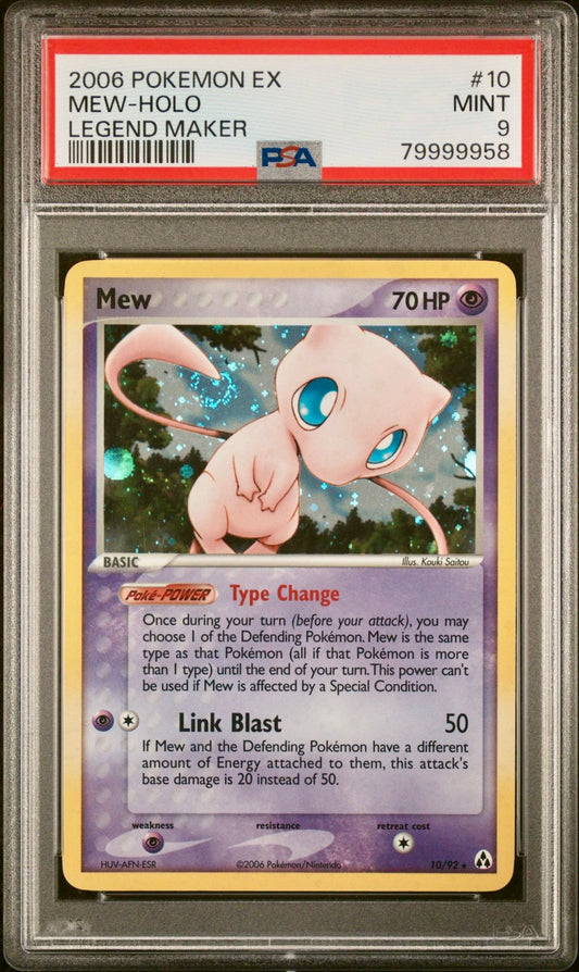 PSA 9 - Mew Holo 10/92 EX Legend Maker - Pokemon