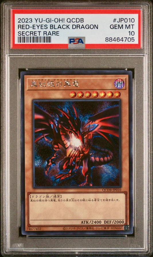 PSA 10 - Red-Eyes Black Dragon Secret Rare QCDB-JP010 - Yu-Gi-Oh!