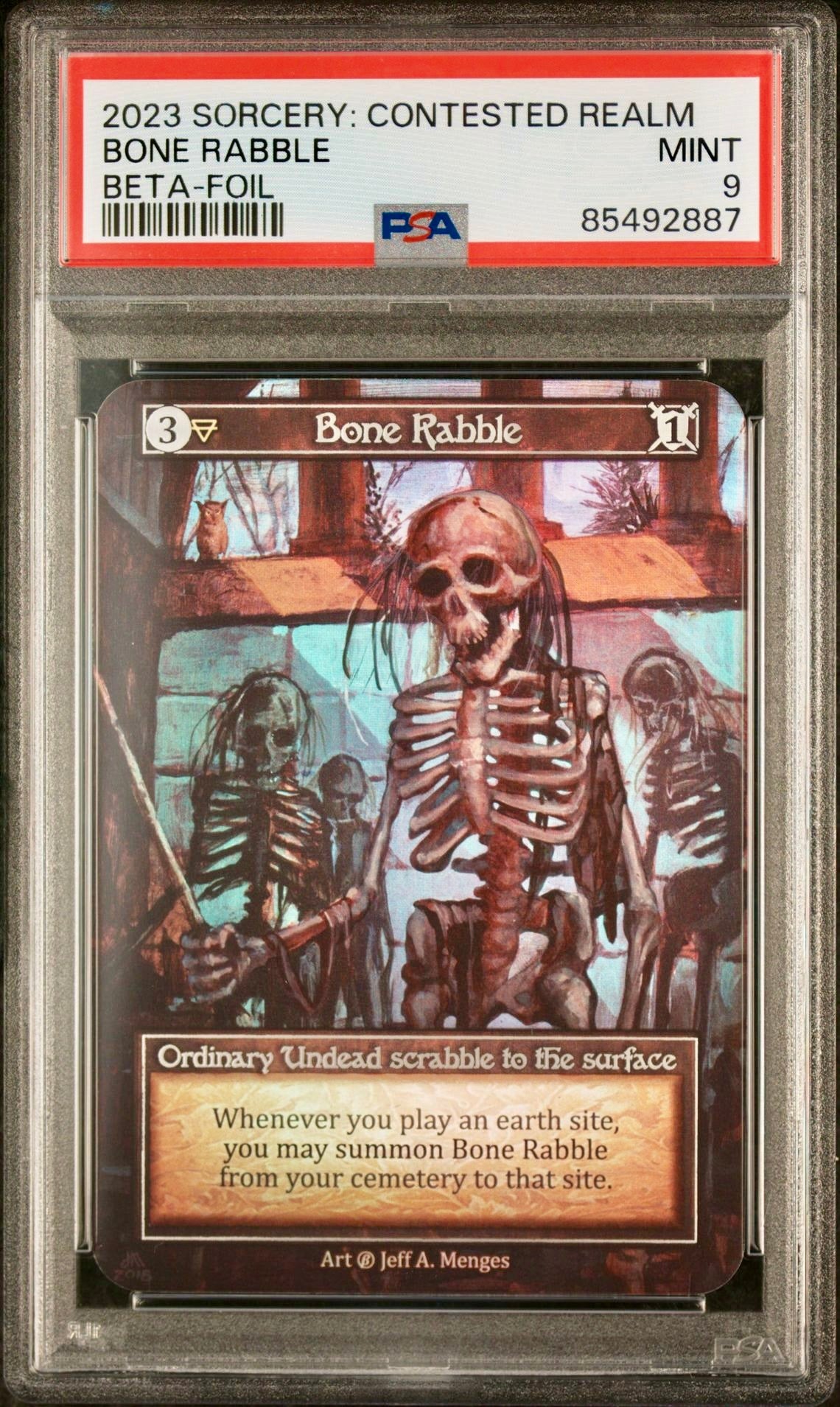 PSA 9 - Bone Rabble (Ordinary Foil) Beta - Sorcery