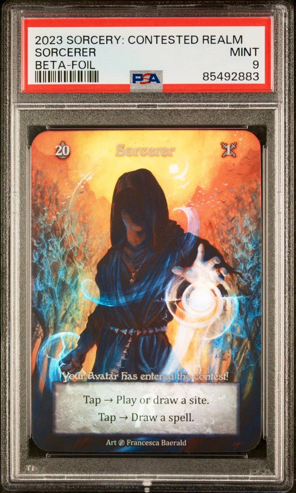 PSA 9 - Sorcerer Box Topper (Ordinary Foil) Beta - Sorcery