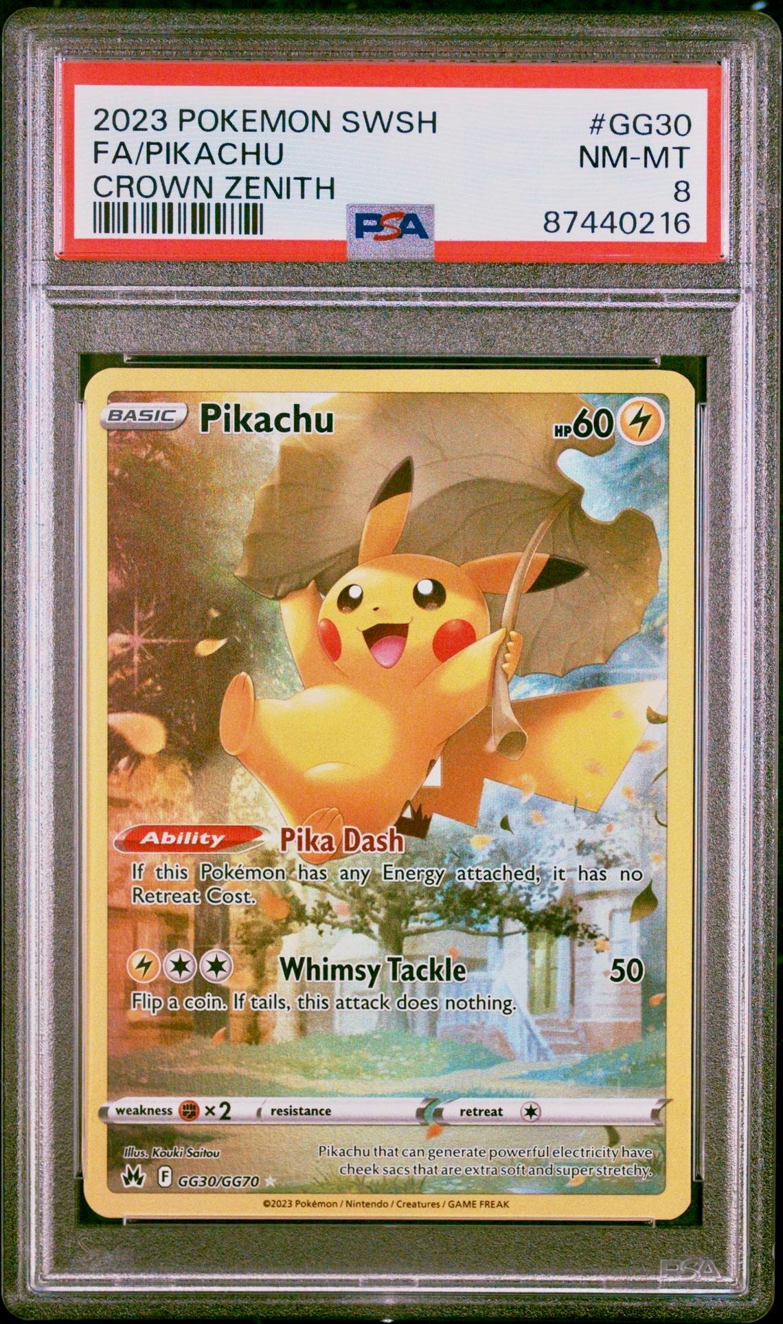 PSA 8 - Pikachu GG30/GG70 SWSH Crown Zenith - Pokemon