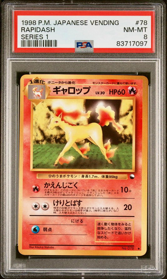 PSA 8 - Rapidash #78 Japanese Vending Series 1 - Pokemon