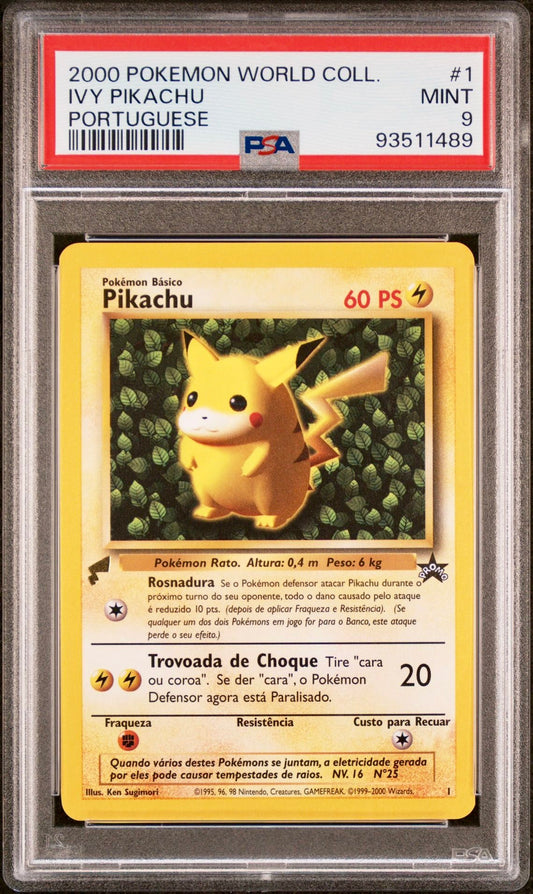 PSA 9 - Ivy Pikachu 1 Portugese 2000 World Collection - Pokemon