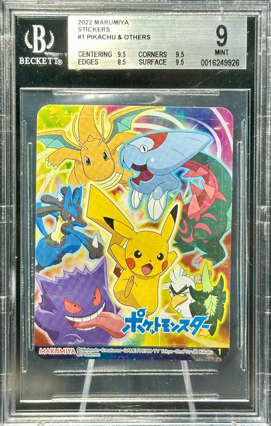 BGS 9 - Pikachu Gengar Dragonite Prism #1 Marumiya Stickers - Pokemon