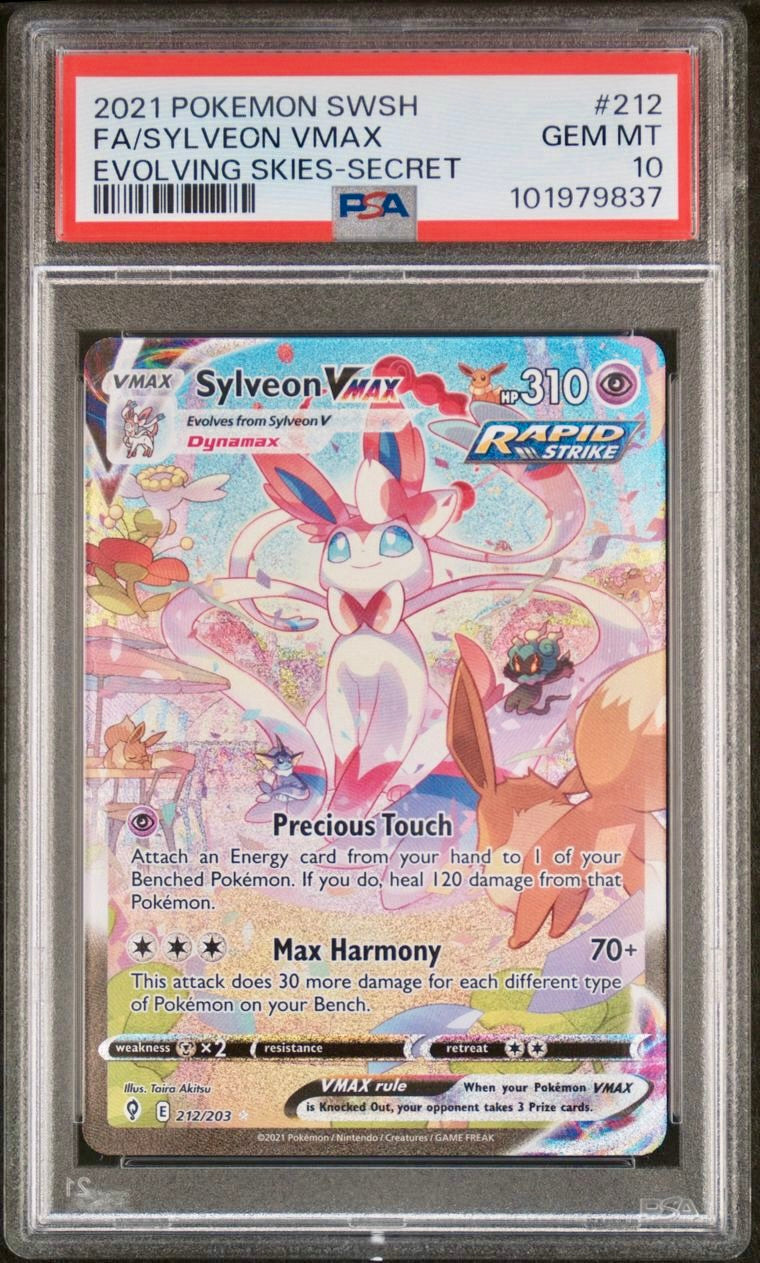 PSA 10 - Sylveon VMAX 212/203 SWSH Evolving Skies - Pokemon