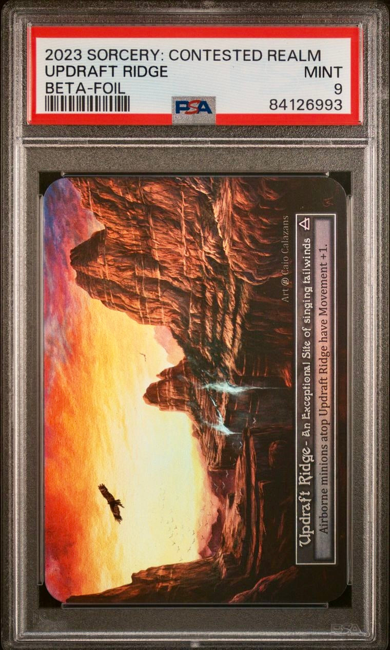 PSA 9 - Updraft Ridge (Exceptional Foil) Beta - Sorcery