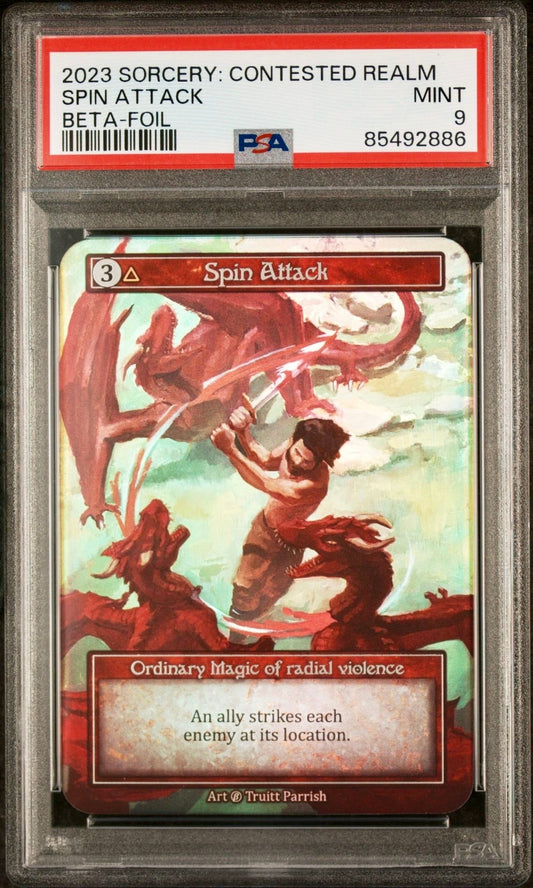 PSA 9 - Spin Attack (Ordinary Foil) Beta - Sorcery