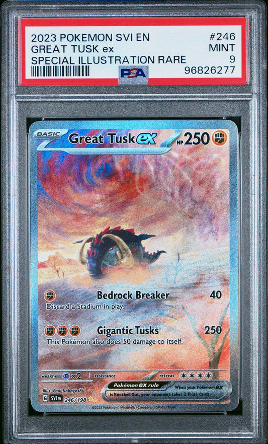 PSA 9 - Great Tusk ex 246/198 SV Scarlet Violet Base - Pokemon