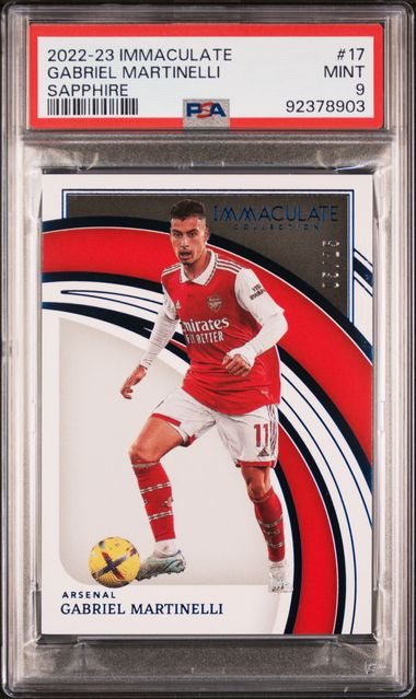 PSA 9 - Gabriel Martinelli /25 2022-23 Immaculate Collection Sapphire #17 - Football