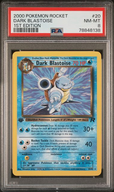 PSA 8 - Dark Blastoise 20/82 Rocket - 1st Edition - Pokemon