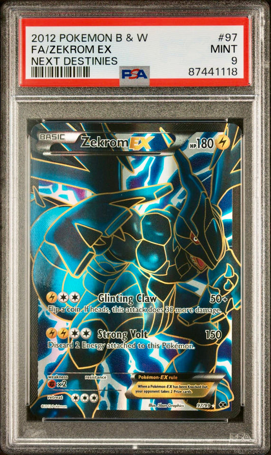 PSA 9 - Zekrom EX 97/99 BW Next Destinies - Pokemon