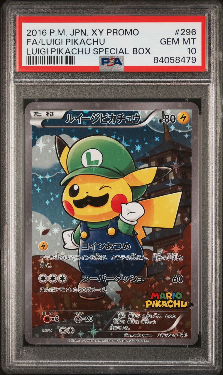 PSA 10 - Luigi Pikachu 295 296/XY-P SEQUENTIAL Japanese Promo - Pokemon