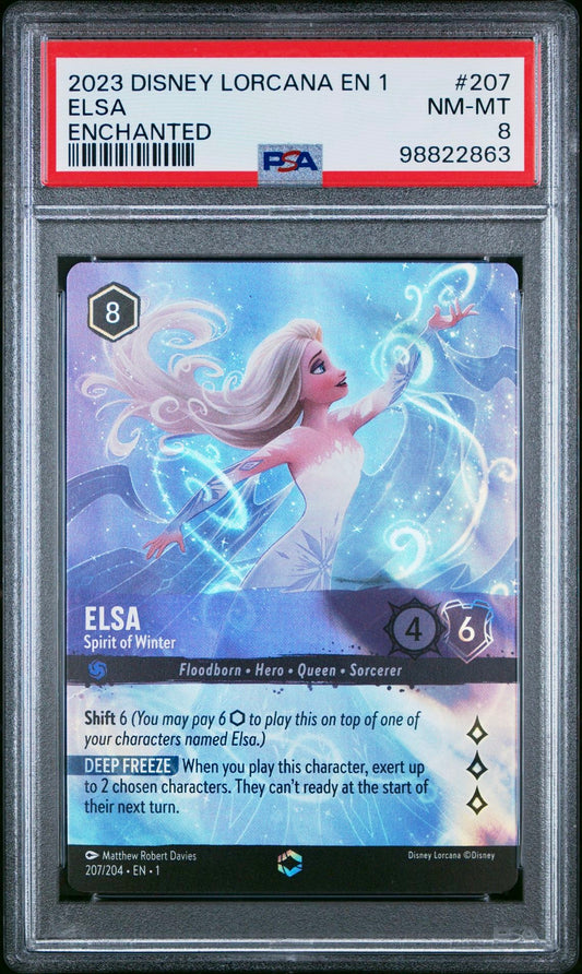 PSA 8 - Elsa Enchanted 207/204 EN1 The First Chapter - Disney Lorcanar