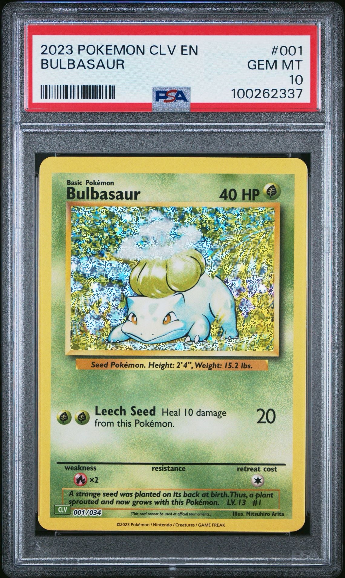 PSA 10 - Bulbasaur Holo 001/034 CLV English Classic Collection - Pokemon