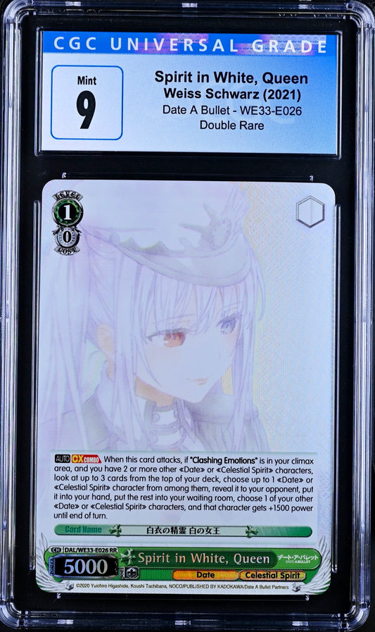 CGC 9 - Spirit in White, Queen WE33-026 Date a Bullet - Weiss Schwarz