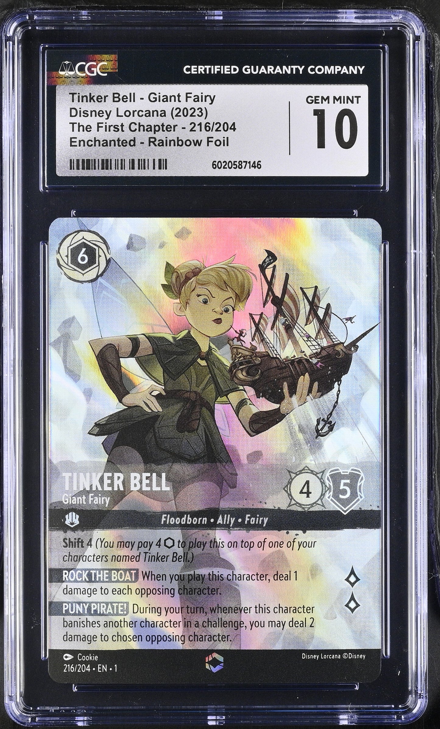 CGC 10 - Tinker Bell 216/204 Enchanted EN1 First Chapter - Disney Lorcana