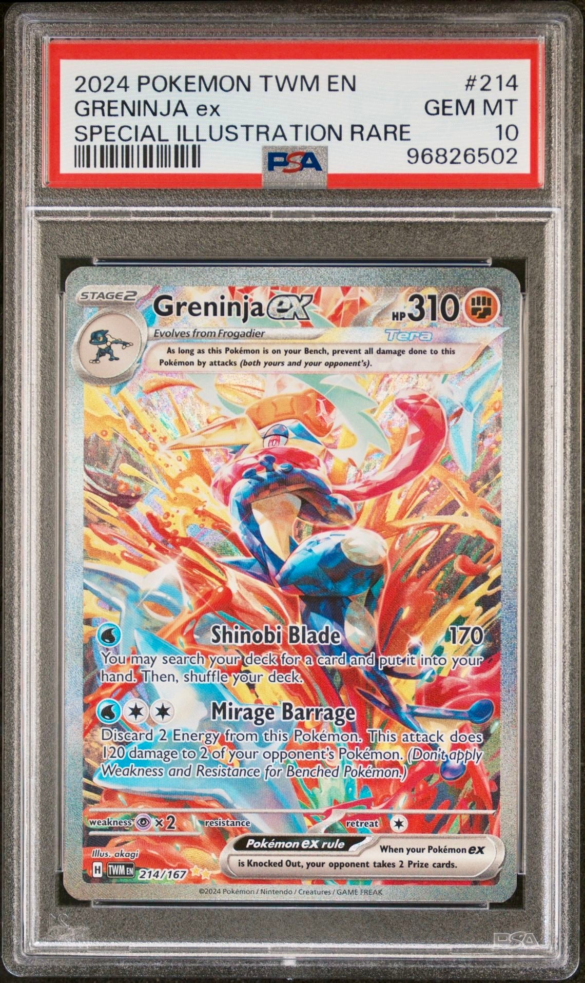 PSA 10 - Greninja ex 214/167 SV Twilight Masquerade - Pokemon